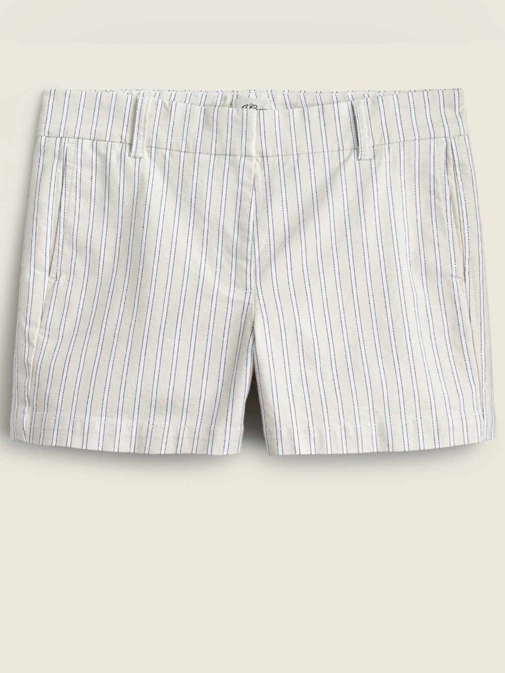 NWOT J.Crew Wmns 8 Cream & Tan Striped Flat Front Stretch Chino Shorts